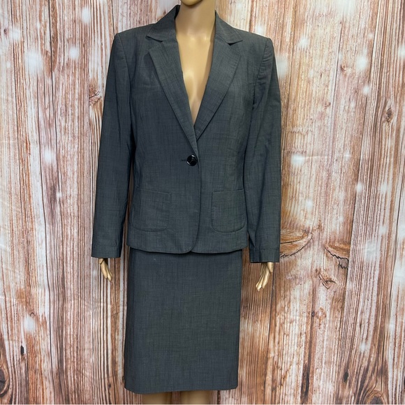 Kasper Skirts Kasper Gray Crosshatch Pattern Skirt Suit Poshmark
